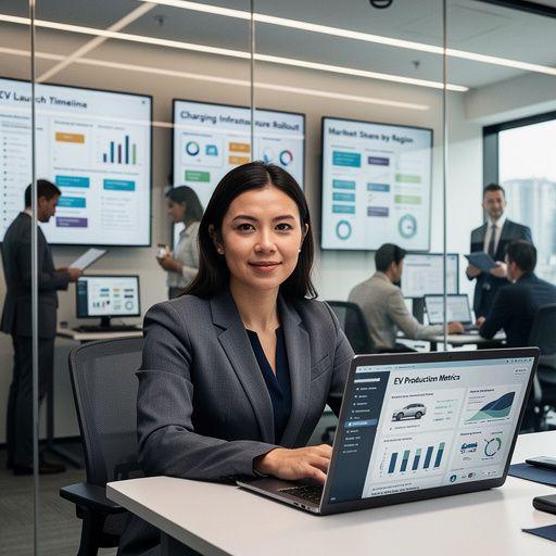 Familie beim Aufladen ihres Elektroautos an einer Schnellladestation