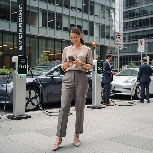 Innovative Technologie für Elektrofahrzeuge an einem Ladepunkt